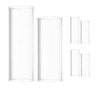 ifundom 6pcs Guitar Slide Ring: Clear Electric Acoustic Guitars Slide - Glass Finger Sliders For Enhanced Stability Blues Jazz Country Music Performance
