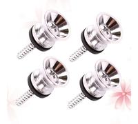 ifundom 6pcs Guitar Strap Locks with Iron Screw Bolts and Gaskets for Acoustic Guitar Silver Finish with Rock-steady Fixation from Scratching