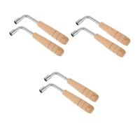 ifundom 6pcs Harp Tuning Wrench Ergonomic Wood Handle for Accurate Tuning of Auto Harps and Stringed Musical Instruments like Piano
