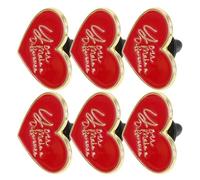 ifundom 6pcs Heart-shaped Enamel Pins with Burr-free Surface and Comfortable Wear, Cute Metal Brooches for Volunteers and Teachers, for Anniversaries and Thank You Occasions