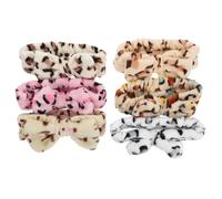 ifundom 6pcs Leopard Print Bowknot Headbands for Women, Wide Elastic Plush Cloth Hairbands, Smooth Comfortable Fit for Exercise Wearing and Daily Outfit Accessory