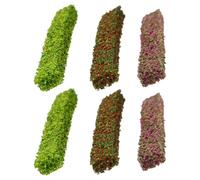 ifundom 6pcs Miniature Artificial Shrub Model Set, 10cm Static Green Plastic Bushes with Red, Yellow, and Purple Flowers for Railway Scenery, Architectural Diorama, and Landscape Gardening