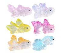 ifundom 6pcs Miniature Goldfish Figure Tiny Resin Fish Ornaments Micro Landscape Landscaping Dollhouse Accessories For Home Decor Diy Craft