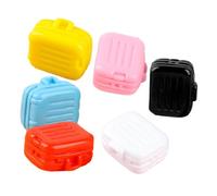 ifundom 6pcs Miniature Travel Suitcase Doll House Accessories Mixed Colors 1:12 Scale Mini Room Decor for Dollhouse Mini Toy Luggage Collection