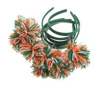 ifundom 6pcs Multi Colored Pom Pom Headbands Festive Hairball Knit Headband Set for Holiday Parties Halloween Cosplay Fairy Headpiece Costume Accessories for Women
