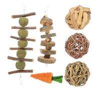 ifundom 6Pcs Natural Wooden Hamster Chew Molar Playthings for Small Animals Teeth Care for Guinea Pigs Rabbits and More Promotes Agility and Health