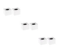 ifundom 6pcs Portable Square Shaped Interview Mic Logo Flag for Abs Injection Molding Design White Microphone Station Sign Pack