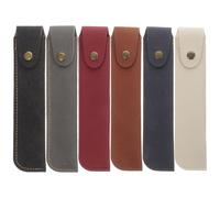 ifundom 6pcs Pu Leather Pen Case Pencil Pouch for Single Pen Storage Zipper Pouch Suitable for Office and School Use Random Color
