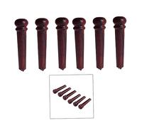 ifundom 6pcs Redwood Acoustic Guitar Bridge Pins Set White Dot Inlay Sturdy String Pegs Compatible Folk and Steel String Guitars and Repair