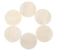 ifundom 6pcs Round Beige Exfoliating Loofah Face Pads for Deep Cleansing and Resist Deformation, Gentle Face Scrubbers for Travel and On-the-go Use, 5.5cm Diameter