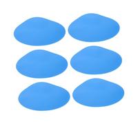 ifundom 6pcs Rubber Flat Disc Agility Dots for Football Training Non-slip Soccer Markers Blue for Indoor Outdoor Sports Basketball Hockey Practice
