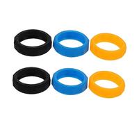 ifundom 6pcs Silicone Microphone Anti-rolling Rings with Anti-slip Sleeve for Wireless Mic Protection, Multi-color Set Black Orange, Suitable for Karaoke and Live Performance Use