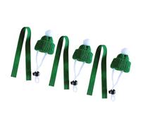 ifundom 6pcs Small Pet Knitted Wool Hat and Double-Sided Fleece Scarf Set for Hamster Guinea Pig Squirrel Photo Prop and Costume Accessory in Green