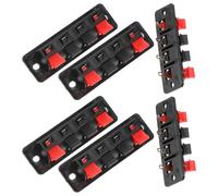 ifundom 6pcs Stereo Speaker Terminal Connector 4 Way Black Abs Copper | Wiring Board Plate, for Electronic Devices and Instruments, Aging Test and Aging Connection, Easy Install