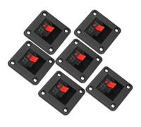 ifundom 6pcs Stereo Speaker Terminal Jack Socket 2 Way Abs Copper Connector | Black Finish, Easy Install Spring Load Design, DIY and Testing Use for Electrical and Electronic Devices
