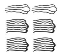 ifundom 6pcs U Shape Hairpins Decorative Side Combs Metal Wave-shaped Minimalist Elegant Hair Fork Pin Strong Hold Gentle on Hair and Scalp Women Updo Wedding Travel