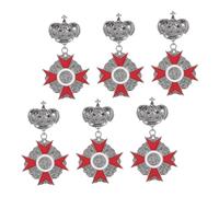 ifundom 6pcs Vintage British Crown Brooch Lightweight Retro Royal Medal Lapel Pins for Men and Women Classic Costume Jewelry Collar Pins for Weddings Festivals and Special Occasions