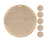 ifundom 6pcs Wood Ornament Blanks DIY Handmade Cross-Stitch Wooden Chip Beige Multi-Functional Versatile Intricate Style for Crafting