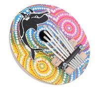 ifundom 7-key Painted Coconut Shell Kalimba Thumb Piano Finger Instrument Mini Musical Instrument for Beginners Portable Finger Piano