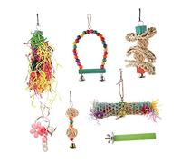 ifundom 7PCS Bird Chewing Set for Parrots Lovebirds Cockatiels Durable Shredding for Cage Fun Random Colors for Bird Accessories and Chewing Instincts Random Color