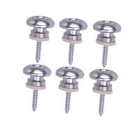 ifundom 7pcs Folk Guitar Strap Buttons Durable Acoustic Guitar Belt Fixators Screws Silver Rock-steady Installation Protect Your Instrument from Scratches