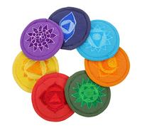 ifundom 7pcs Handcrafted Embroidered Tibetan Singing Bowl Pads Medium Size Multi-color Set for Meditation and Yoga