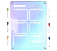 ifundom 7pcs Magnetic Acrylic Memo Board Set Small Dry Erase Weekly Planner Board for Refrigerator Colorful Magnetic Schedule with Erasable Pens for Home and Office Planning