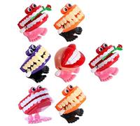 ifundom 7pcs Teeth Novelty Toys for Boy Girl Wind-up Walking Chattering Teeth Toy Dentures False Buck Styles Random Style