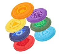 ifundom 7pcs Tibetan Singing Bowl Cushions Embroidered Tea Pot Mats Medium Size Nepal Handmade Meditation Sound Bowl Pads for Yoga Studio Decor