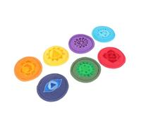 ifundom 7pcs Tibetan Singing Bowl Mat Set 10cm Handmade Fabric Cushions Round Pads for Meditation Yoga Buddhist Supplies Accessories