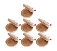ifundom 7pcs Wooden Finger Castanets for Kids Lightweight Handheld Percussion Instruments with Resonant Sound, Crafted from Wood and Cotton Rope, for Early Music Education and Classroom