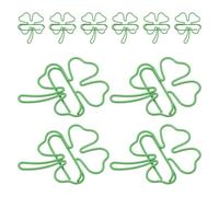 ifundom 80pcs Cute Shamrock Paper Clips Four-Leaf Clover Shaped Metal Wire Clips for Organizing Documents Crafts St Patrick S Day Party Favors