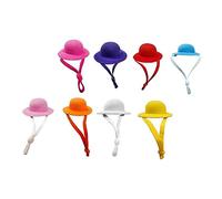 ifundom 8Pcs Adjustable Decorative Pet Chicken Hats Wear Resistant Parrot Accessories for Festivals Parties Adorable Colorful Designs White Blue Yellow Red Purple Pink Orange