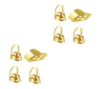 ifundom 8pcs Adjustable Hollowed Thumb Picks Set for Guitar Banjo Ukulele Comfortable Breathable Metal Finger Plectrums Gold for Musicians and Instrument Learners