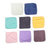 ifundom 8pcs Baby Washcloths with Hanging Loop, Coral Fleece Newborn Bath Towels, Super Soft Towels for Washing Face and Wiping Body, Absorbent Square Cloths for Babies Style