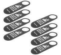 ifundom 8pcs Black Leather Double-sided Door Knob Sign Hanger Please Do Not Disturb Make up Room Door Hanging Sign for Hotel Office Bedroom Privacy