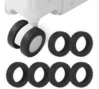 ifundom 8pcs Large Silicone Suitcase Wheel Protector Covers for Wheels Nonslip Luggage Caster Sleeves Quick Install Rolling Suitcase Protectors in Black