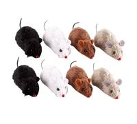 ifundom 8pcs Lifelike Clockwork Mouse Toys Wind-up Plush Rat Toys Moving Cat Set for Indoor Cats Pet Training Interactive Fun Random Color
