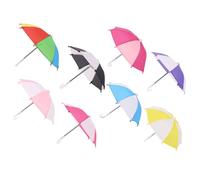 ifundom 8Pcs Mini Umbrella Model Adorable Decorative Dollhouse Accessories for DIY Craft Realistic Stereoscopic Design Multi-color Miniature Umbrellas