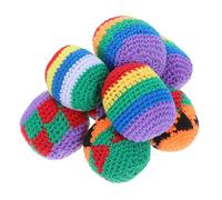 ifundom 8pcs Multicolor Crochet Hacky Balls Small Foot Sack Bean Bags for Adults Beginners Soft Yarn Tossing Juggling for Indoor Outdoor Play Skill Development Party Favors