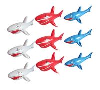 ifundom 9Pcs Inflatable Shark for PVC Floating Pool and Beach Water in Colors Lightweight and Elastic Outdoor Fun for Summer Parties and Swimming Activities