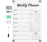 ifundom Acrylic Weekly Planner Whiteboard with Erasable Pen, Practical and Easy to Write and Erase Message Board for Home Or Cafe Shop Use, Note Board