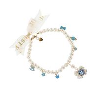 ifundom Adjustable Cute Dog Collar with Heart Pendant Rhinestone Bling Pet Necklace for Small Dogs and Cats Pearl Princess Style Jewelry Accessory for Low Maintenance