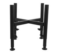 ifundom Adjustable Height Stainless Steel Dog Bowl Stand with Non-slip Base, Raised Pet Feeding Station for 6.3-10.2 Inch Bowls, Black Metal Single Riser for Large Breeds