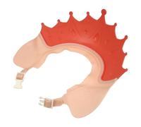 ifundom Adjustable Shower Hat with Adorable Red Crown Design, Hair Washing Shield Preventing Shampoo and Water from Touching Face, Soft Pp and TPE Material Bath Safety Accessory