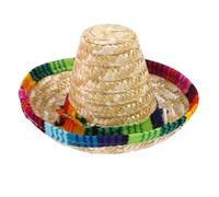 ifundom Adjustable Straw Sombrero Hat for Dogs and Cats with Elastic Cord, Khaki Mexican Party Supplies for Cinco De Mayo Outfit and Dog Costume