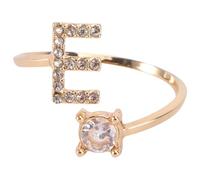 ifundom Adjustable Women’s Open Promise Ring, Creative 26 Alphabet Letter Design, Golden Chic Finger Accessory for Daily Wear and Special Occasions