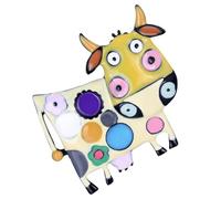 ifundom Alloy Cartoon Cow Brooch Drop Oil Finish, Metal Collar Button Pin for Women Men, Cute Animal Accessory for Casual and Party Wear