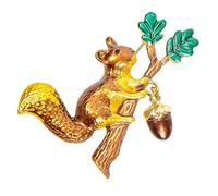 ifundom Alloy Squirrel Brooch Pin, Creative Little Squirrel Shape Breastpin for Clothing, Cartoon Animal Corsage Sweater Accessory in Gold Tone