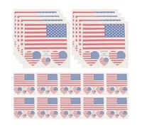 ifundom American Flag Party Decorations 25pcs Removable Temporary Tattoos Stickers Assorted Colour for Face and for Independence Day